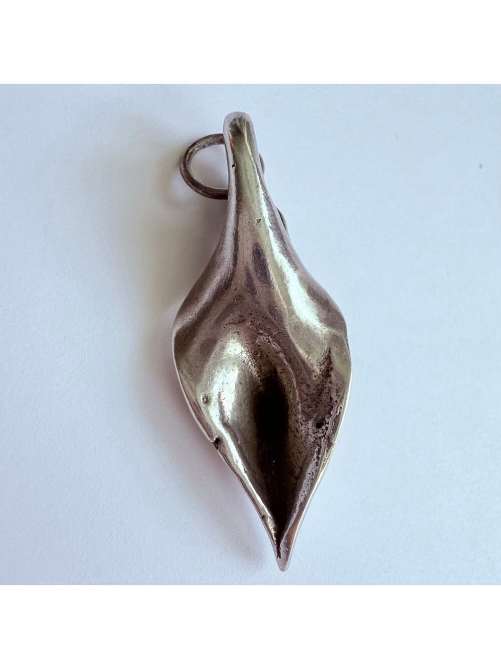 Modernist Otto Robert Bade Floral Yonic Erotic Artisan Sterling Silver Pendant